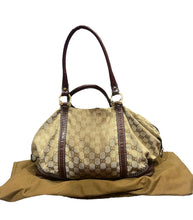 Load image into Gallery viewer, Gucci Beige/Burgundy Canvas Leather Bag
