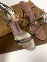 Load image into Gallery viewer, Gucci Silver Strappy Heels
