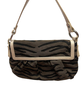 FENDI VINTAGE ANIMAL PRINT SHOULDER BAG