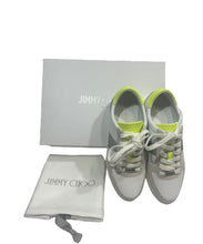 Load image into Gallery viewer, Jimmy Choo White/Silver/Neon Citron Teri Sneakers
