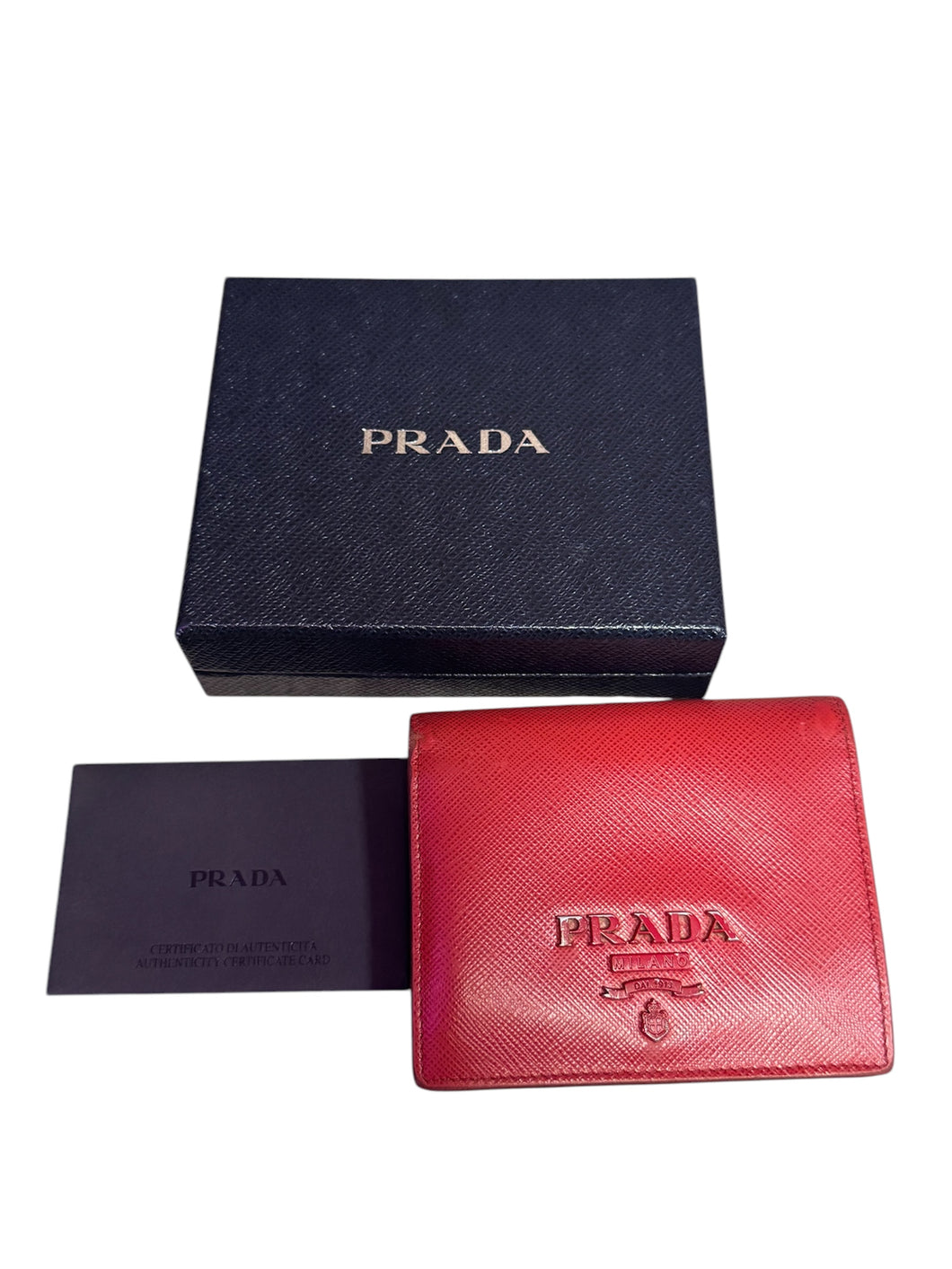 Prada Red Wallet with Logo
