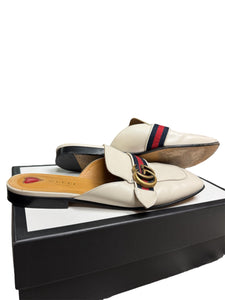 Gucci Peyton Double G White Mules