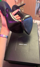 Load image into Gallery viewer, YSL saint laurent dive 110 embellished satin mules
