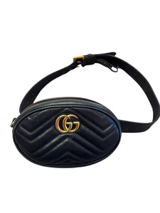 Gucci GG black marmont fanny pack