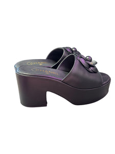 Chanel Platform Black Wedges