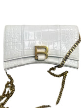 Load image into Gallery viewer, Balenciaga Hourglass White Crocodile Leather Mini Bag
