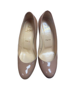 Christian Louboutin Simple Nude Patent Heels