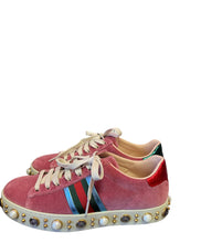 Load image into Gallery viewer, Gucci pink Velvet ACE FAUX SNEAKERS
