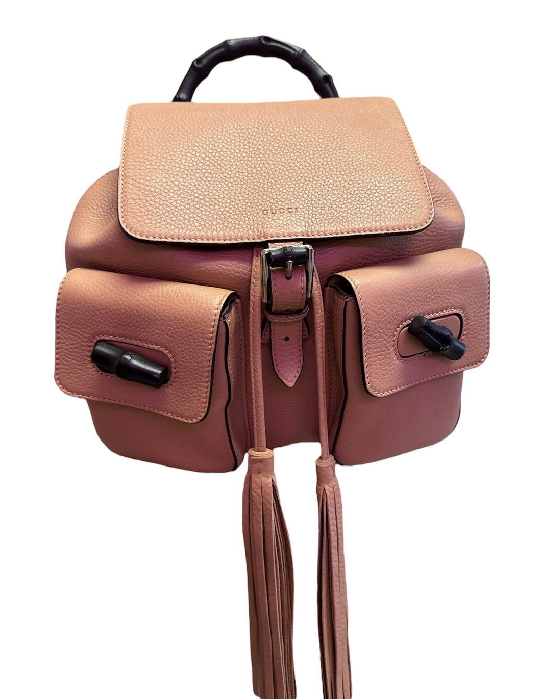 Gucci Bamboo Leather Nude Backpack
