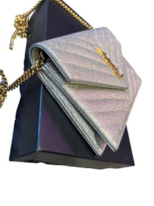 YSL Gray envelope crossbody
