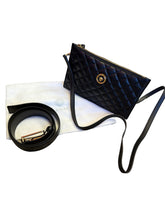 Load image into Gallery viewer, Versace Quilted Zipped Clutch Bag Black
