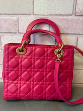 Load image into Gallery viewer, Christian Dior Lady Dior Medium Pink Fuschia Pink
