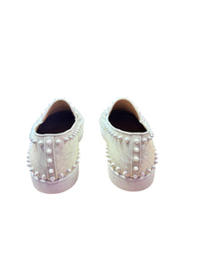 Christian Louboutin White Spiked Pearl Sneakers