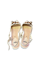 Load image into Gallery viewer, Fendi White Leather Ball Slingback Flats
