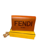 Load image into Gallery viewer, Fendi Chain Shoulder Bag Brown Calfskin Leather

