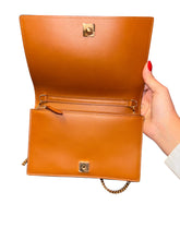 Load image into Gallery viewer, Fendi Chain Shoulder Bag Brown Calfskin Leather
