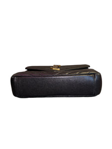 YSL Logo Plague Shoulder bag quilates black