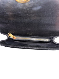 YSL Logo Plague Shoulder bag quilates black