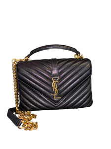YSL Logo Plague Shoulder bag quilates black