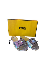 Load image into Gallery viewer, Fendi FF Silver slides
