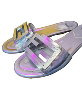 Load image into Gallery viewer, Fendi FF Silver slides
