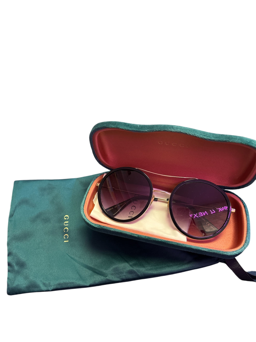 Gucci Round Frame Black Sunglasses