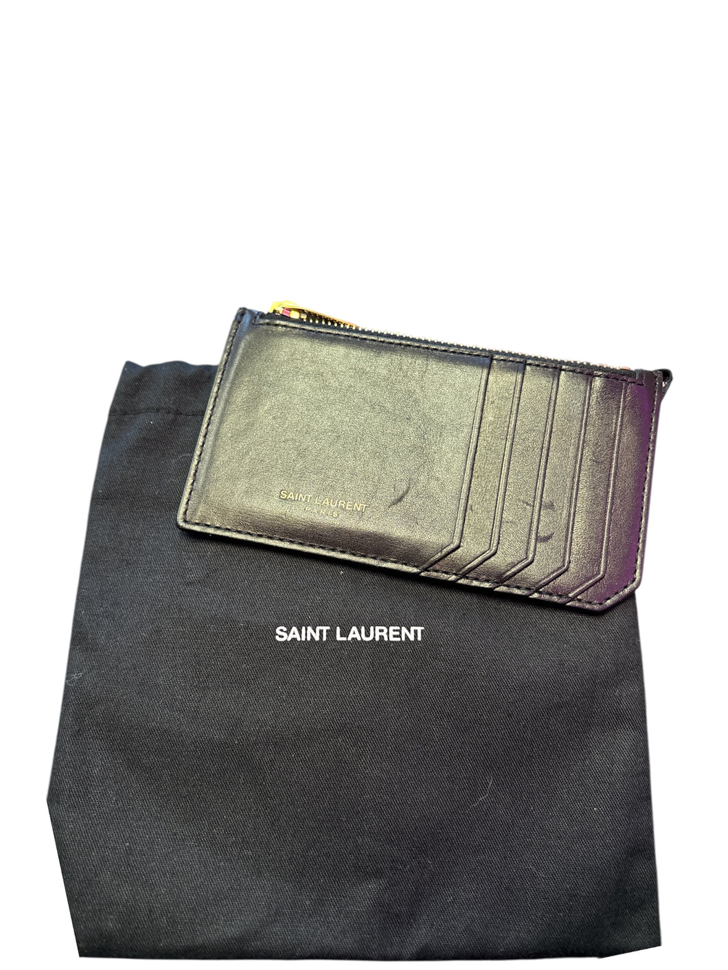 Saint Laurent Zip Card Case Black
