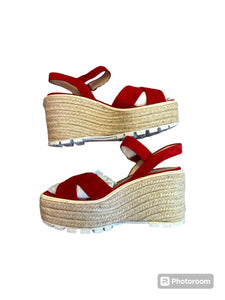 Prada Wedge Red