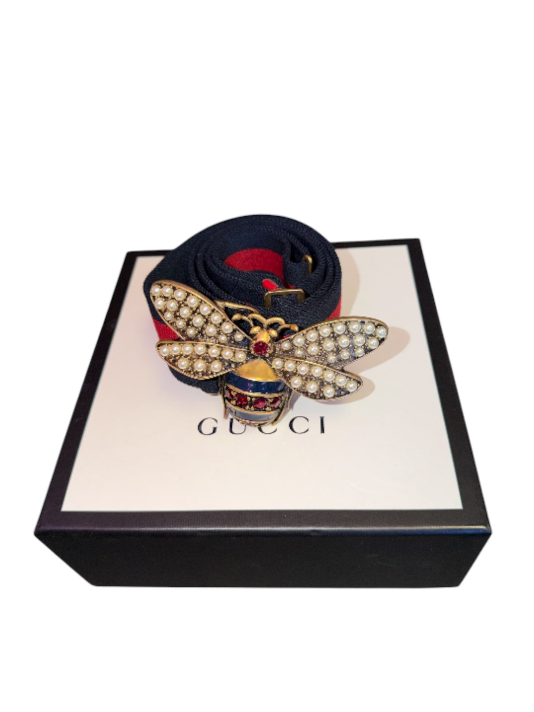 Gucci Red/Navy Belt (Bee)