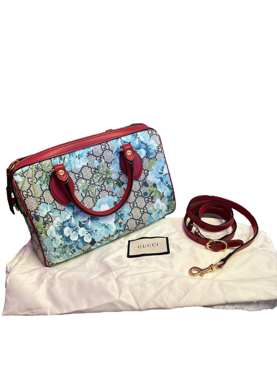 Gucci GG Supreme Blooms Small Blue/Red