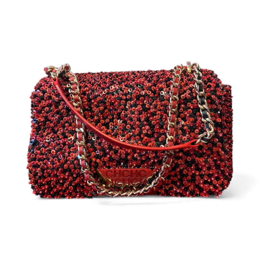 Carolina Herrera Sequin Red/Black Bag