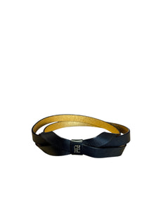 Carolina Herrera Leather Belt with Gold Interior