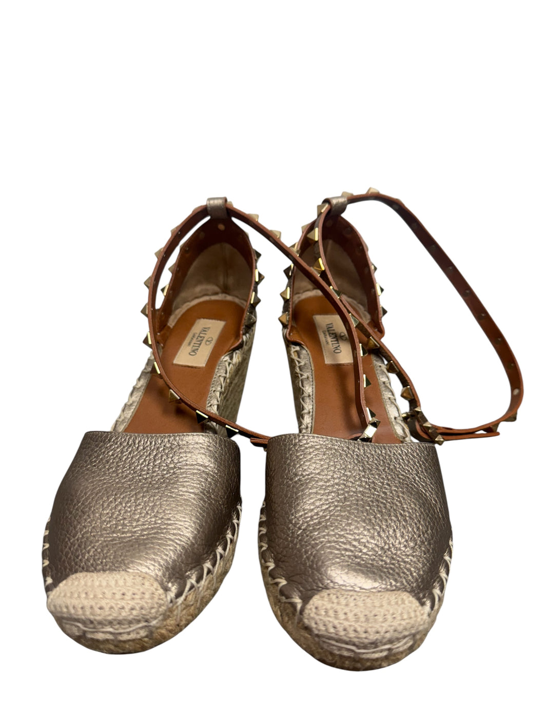 Valentino Rockstud Espadrille Wedges