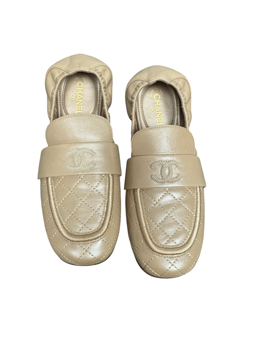 Chanel Lambskin Nude Loafers