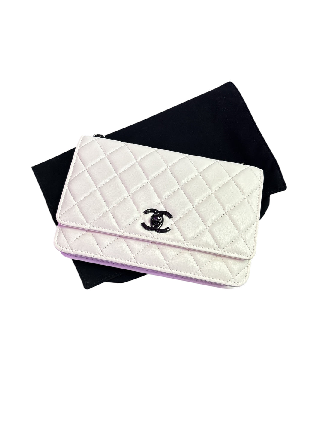 Chanel White Matelasse flap bag