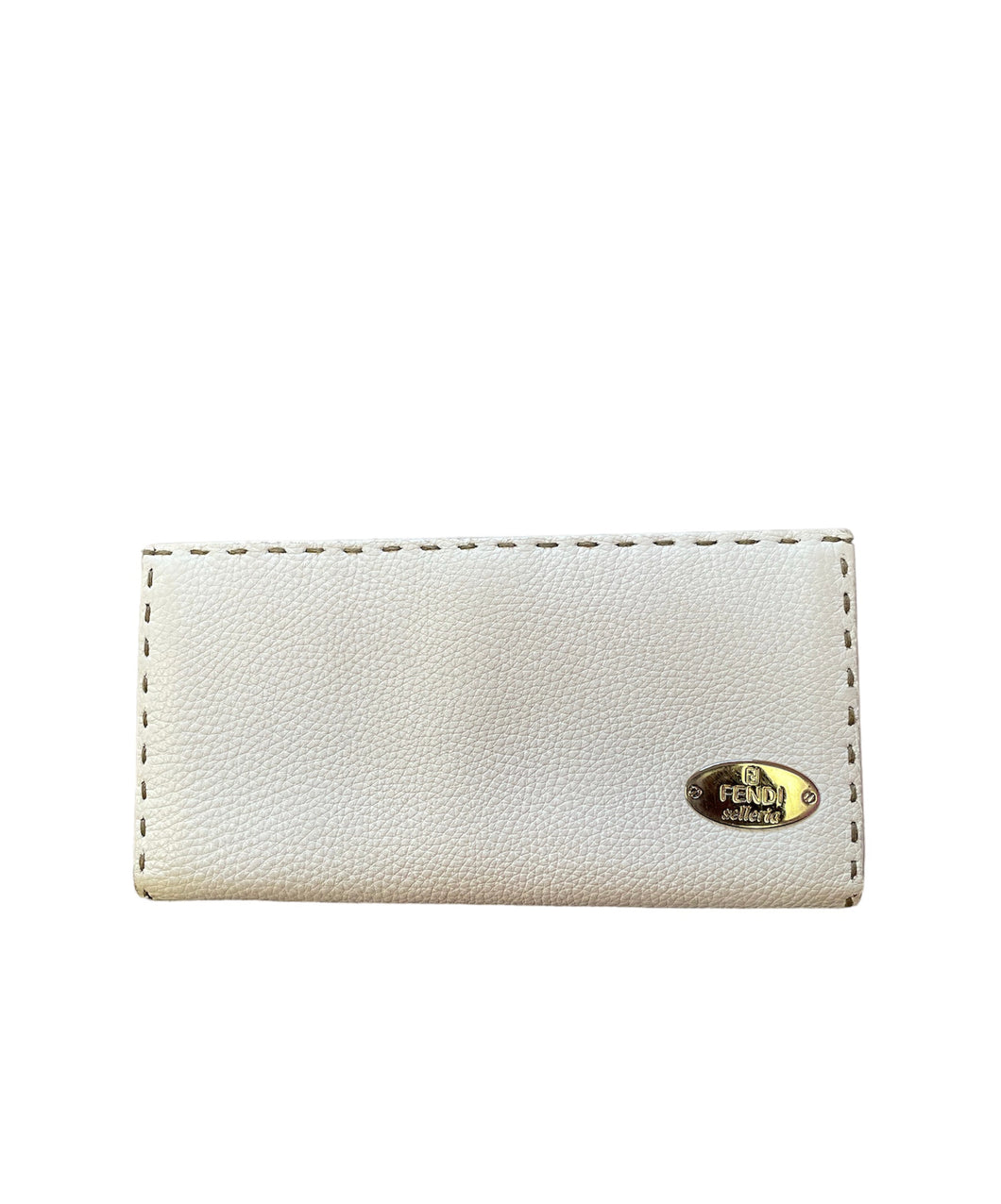 Fendi White Leather Selleria Wallet