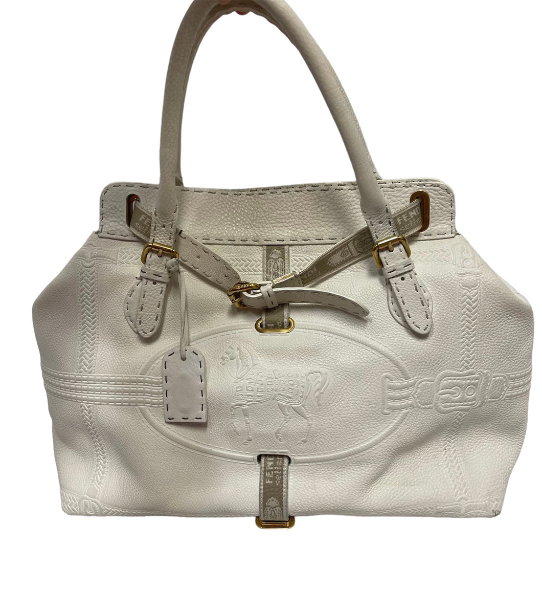 WHITE FENDI HANDBAG