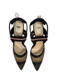 Fendi Mesh Colibri Slingback Pumps