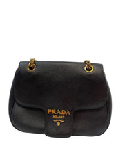 Load image into Gallery viewer, Prada Black Saffiano Flab Shoulder Bag
