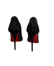 Load image into Gallery viewer, Christian Louboutin Lace Black Suede and Lace Follies Pointed Toe Pumps
