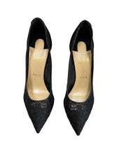 Load image into Gallery viewer, Christian Louboutin Lace Black Suede and Lace Follies Pointed Toe Pumps
