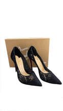 Load image into Gallery viewer, Christian Louboutin Lace Black Suede and Lace Follies Pointed Toe Pumps
