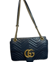 Load image into Gallery viewer, Gucci navy GG Marmont  Medium
