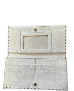 Fendi White Leather Selleria Wallet