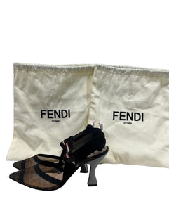 Fendi Mesh Colibri Slingback Pumps