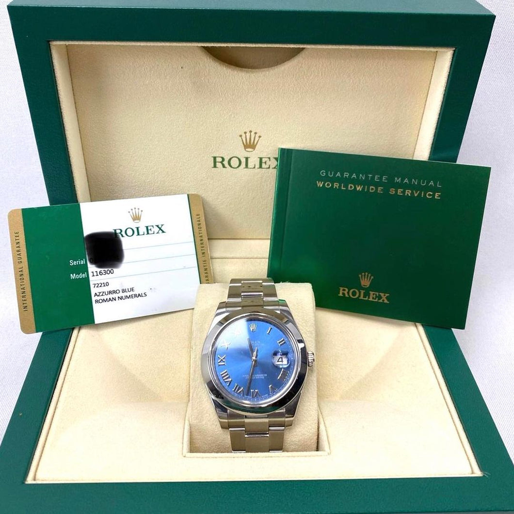 Rolex Azzurro Blue Numerals