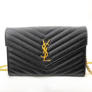 YSL Monogram Matelasse Envelope Chain Wallet