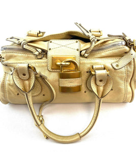 Chloe Metallic Leather Paddington Medium Satchel