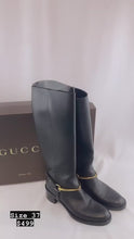 Load and play video in Gallery viewer, Gucci Black Leather Tall Boots
