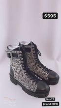 Load and play video in Gallery viewer, Stuart Weitzman Tweed Combat Boots
